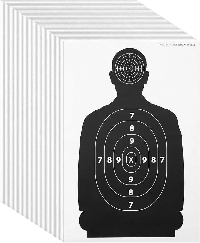50 Pack Paper Shooting Targets for Range (17 X 25 in)